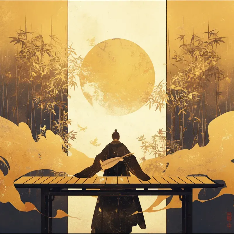 Chinese Deco Moonlit Scenes