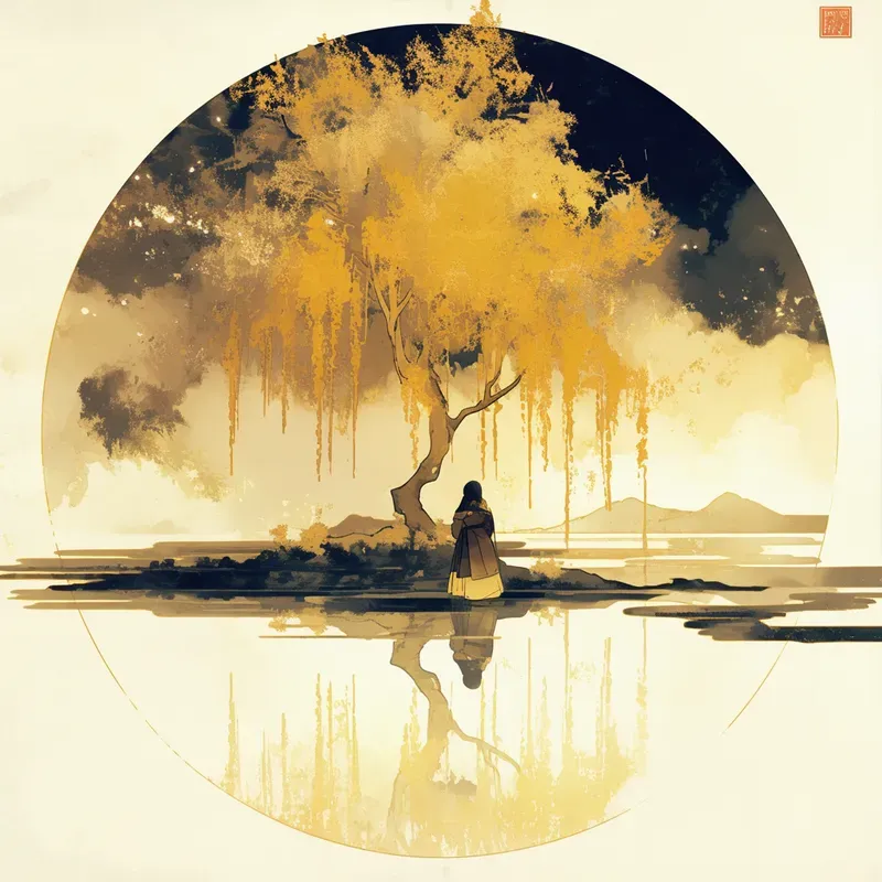 Chinese Deco Moonlit Scenes