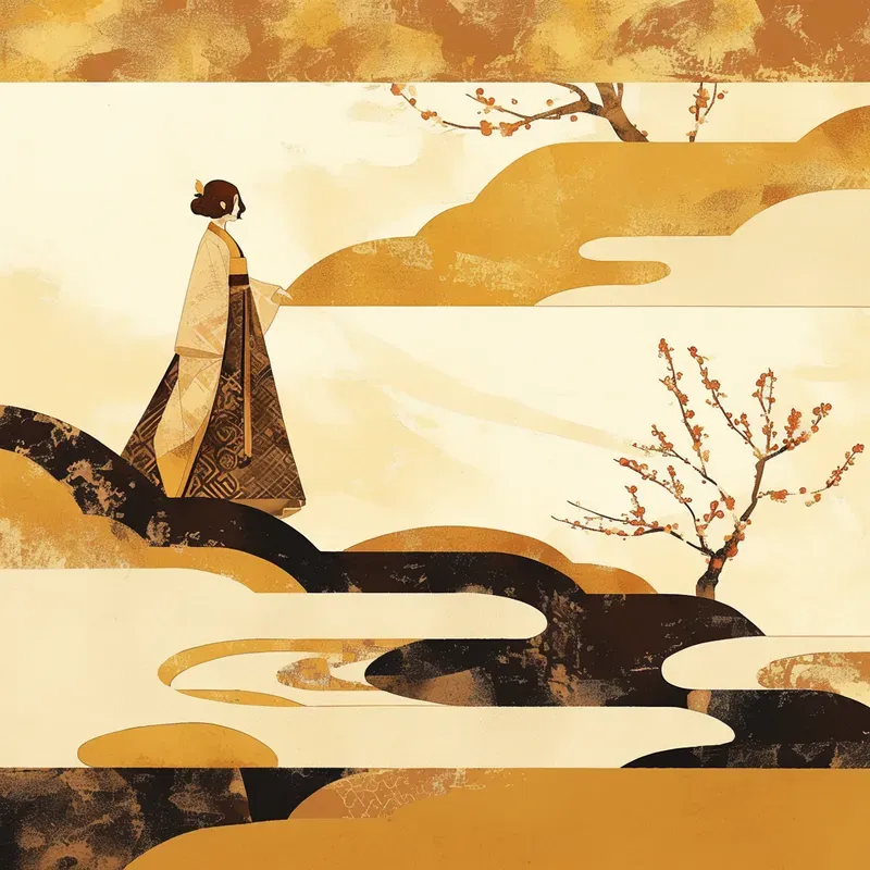 Chinese Deco Moonlit Scenes