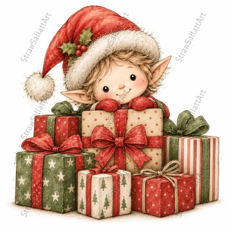 Vintage Christmas Character Cliparts