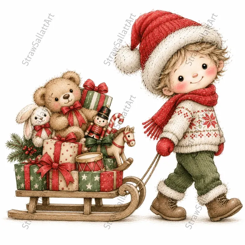 Vintage Christmas Character Cliparts