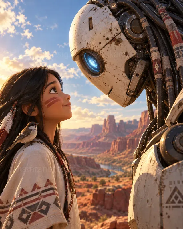Scifi Girl Robot Cinematic Art