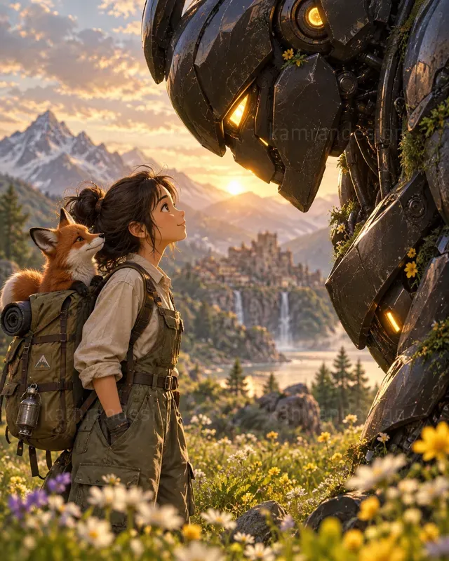 Scifi Girl Robot Cinematic Art