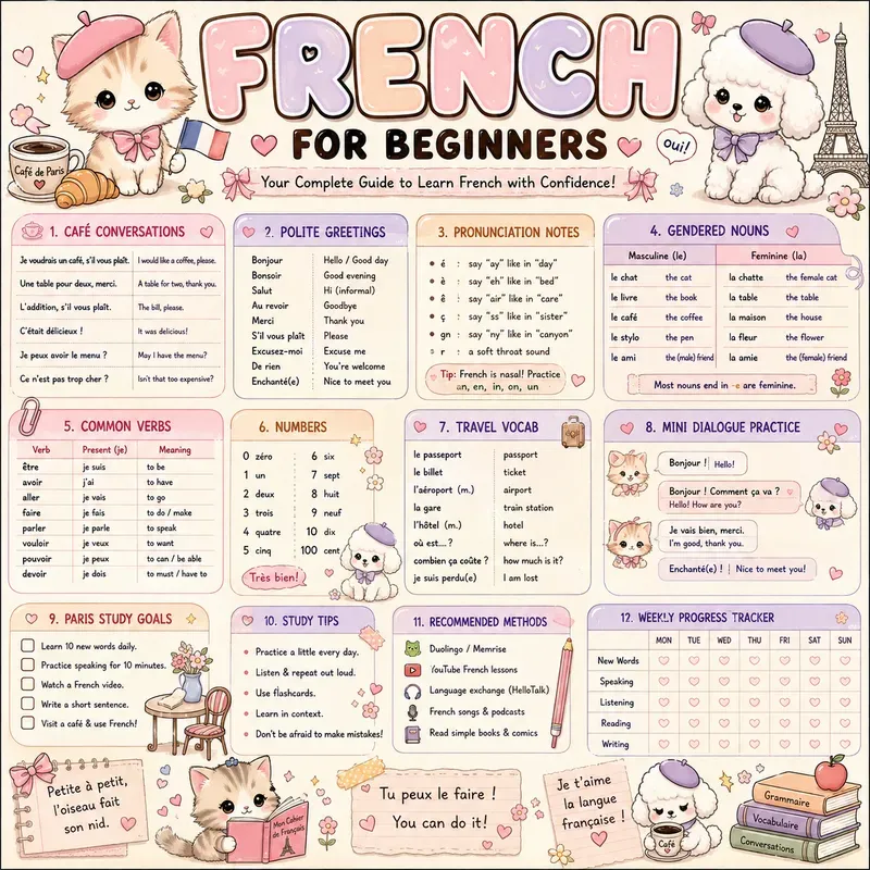 Cute Language Learning Infographics