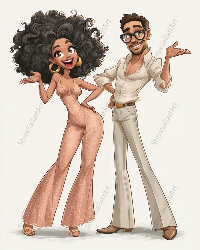 Whimsical Dance Couple Clipart