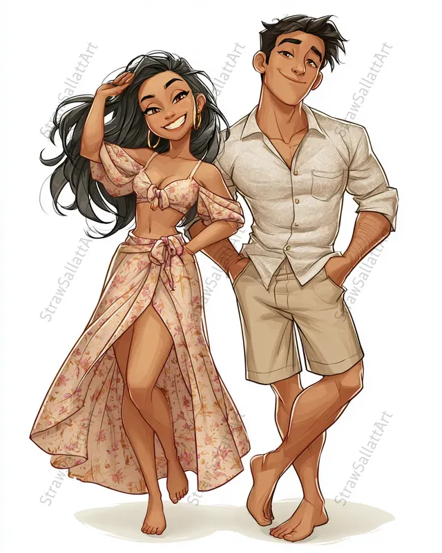 Whimsical Dance Couple Clipart