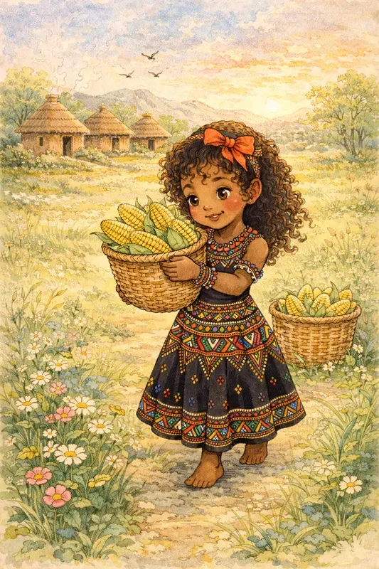 African Village Storybook Scenes