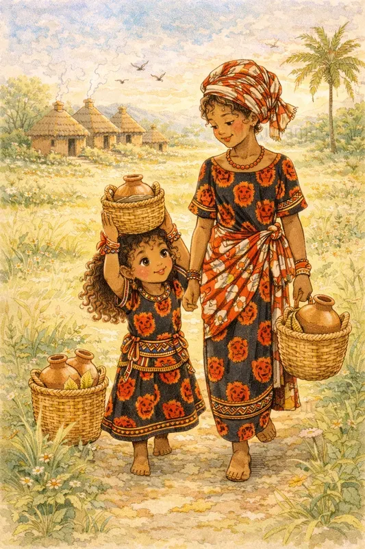 African Village Storybook Scenes