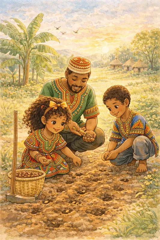 African Village Storybook Scenes