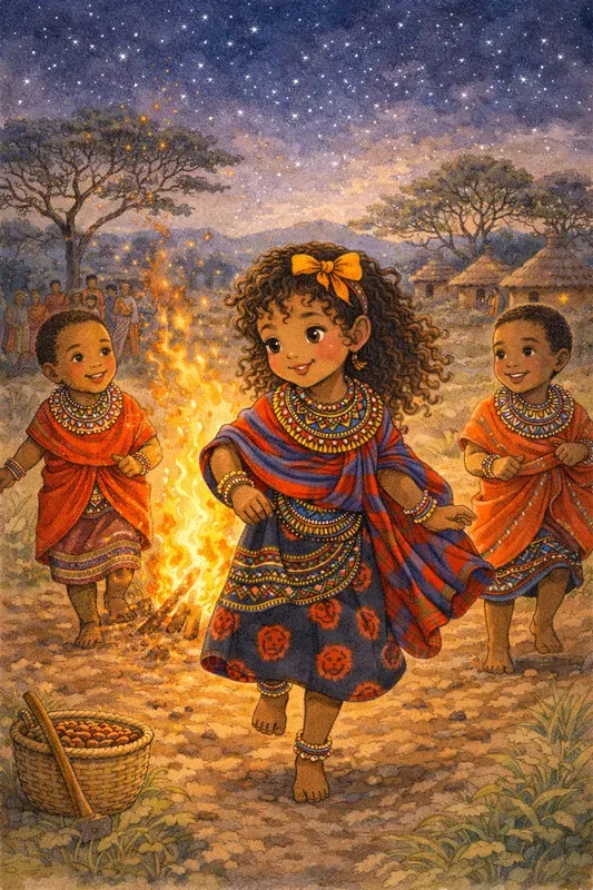 African Village Storybook Scenes