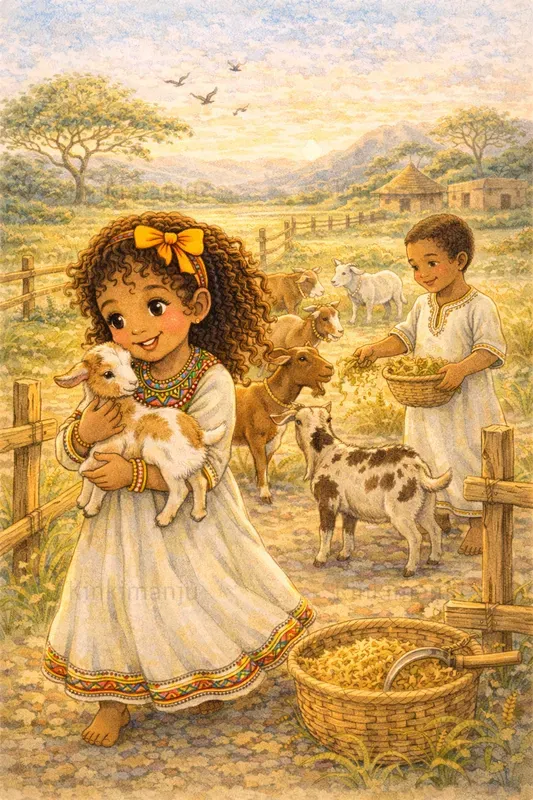 African Village Storybook Scenes