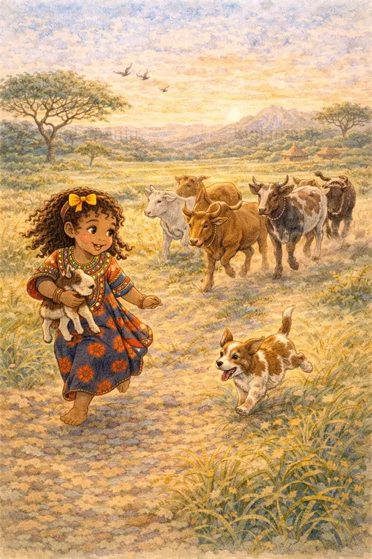 African Village Storybook Scenes