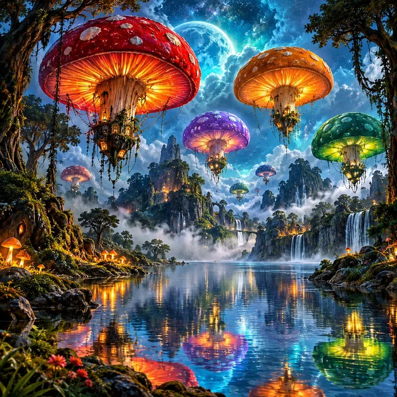 Whimsical Floating Balloon Landscapes