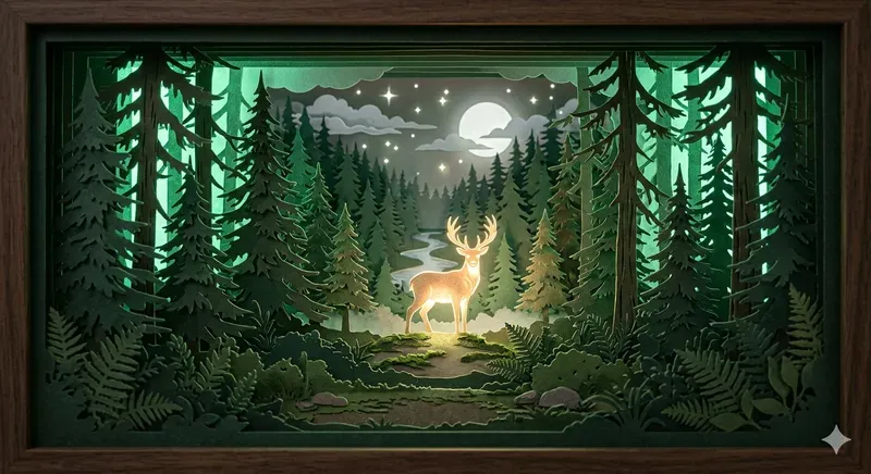 Papercut Layered Shadow Box Art