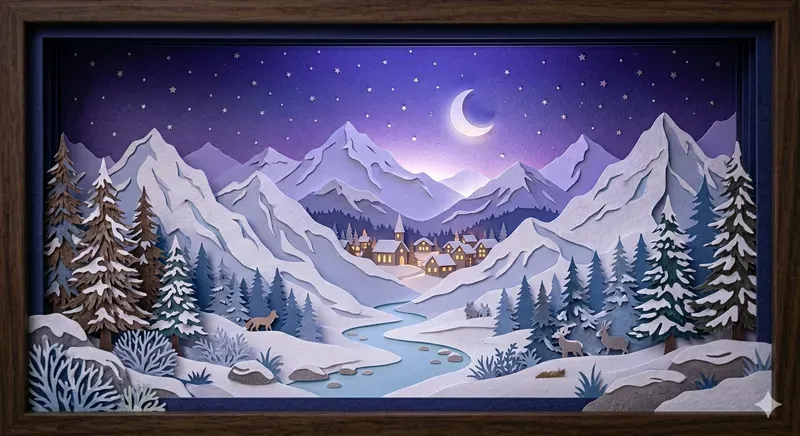 Papercut Layered Shadow Box Art
