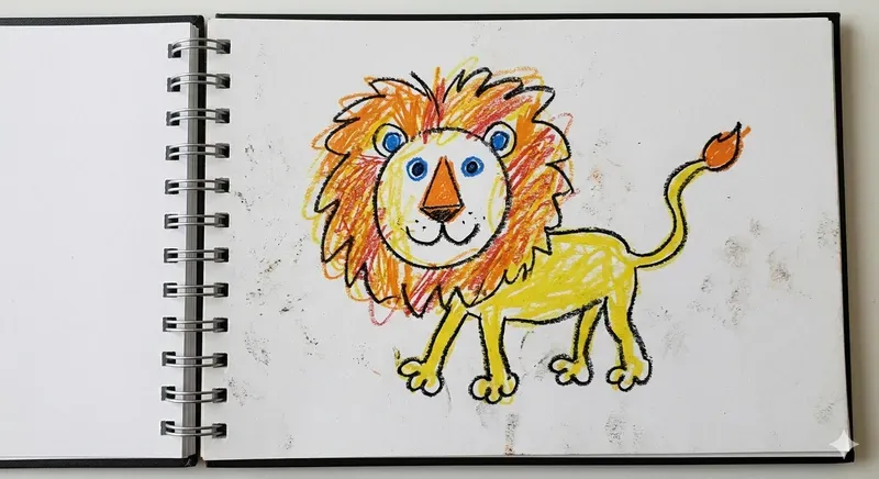 Naive Kids Crayon Sketchbook Art