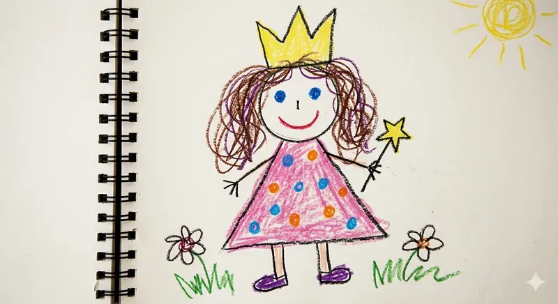 Naive Kids Crayon Sketchbook Art