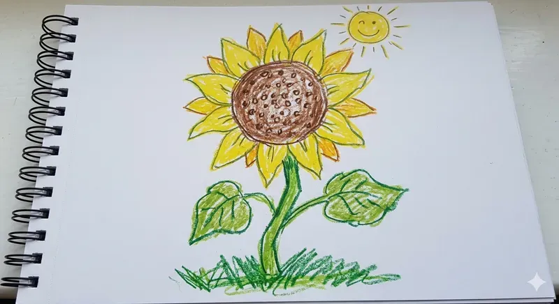Naive Kids Crayon Sketchbook Art