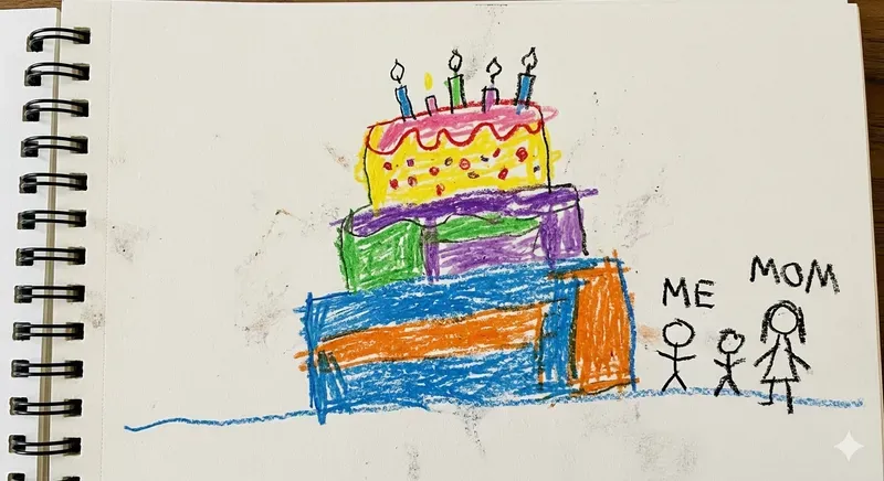 Naive Kids Crayon Sketchbook Art