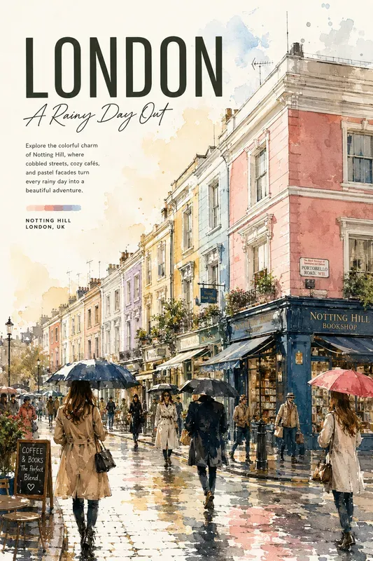 Aesthetic Watercolor Travel Poster Art