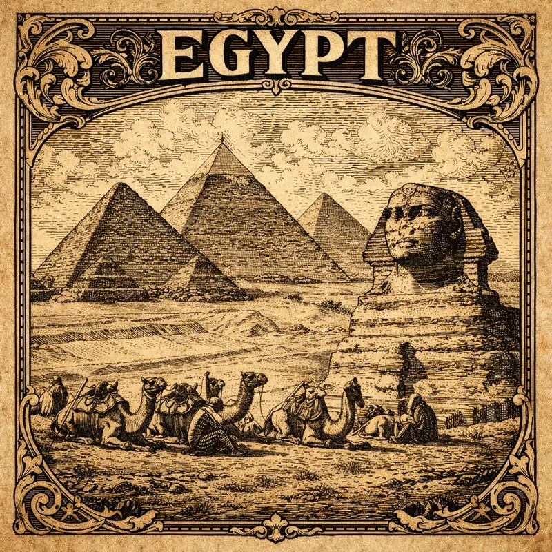 Vintage Woodcut Travel Art