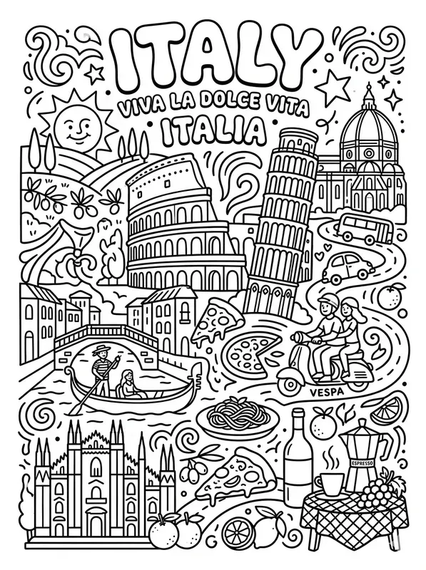 Retro Pop Coloring Book Pages