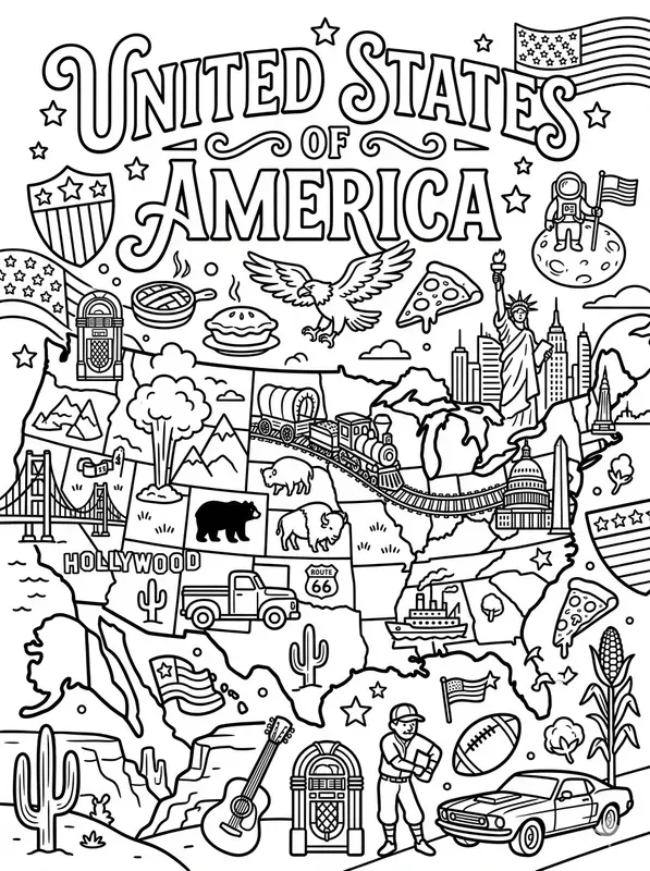 Retro Pop Coloring Book Pages