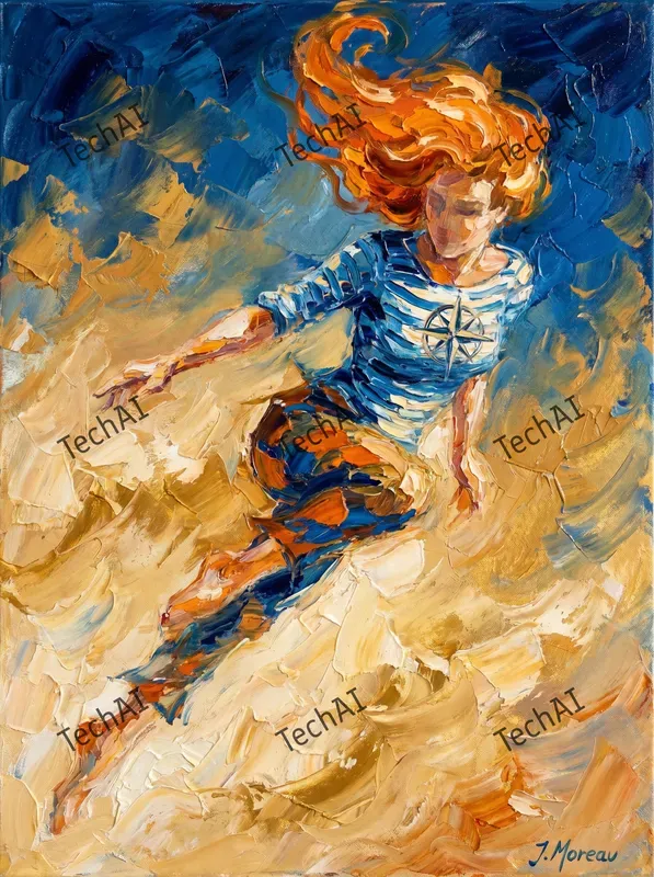 Textured Palette Knife Anime Style
