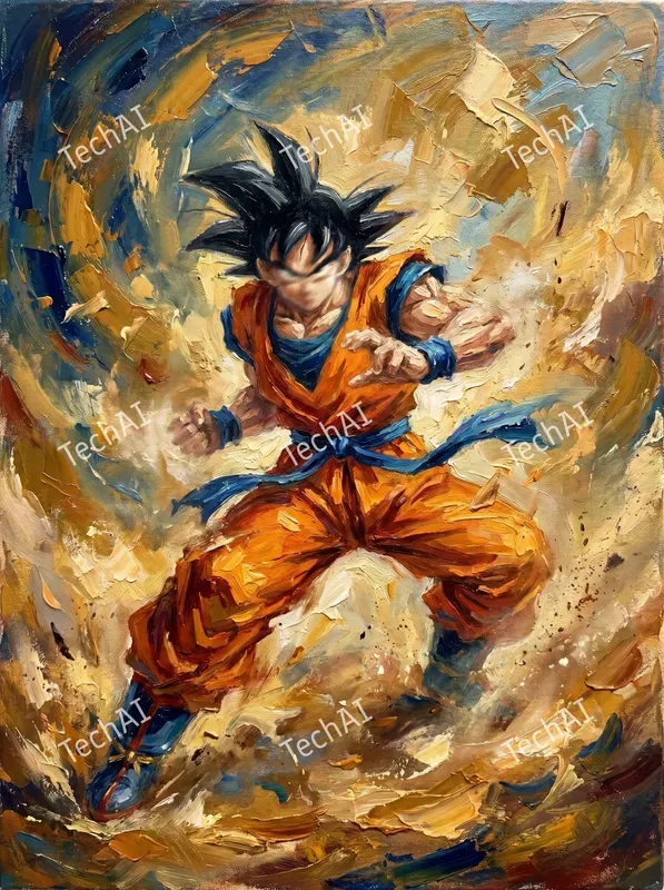 Textured Palette Knife Anime Style
