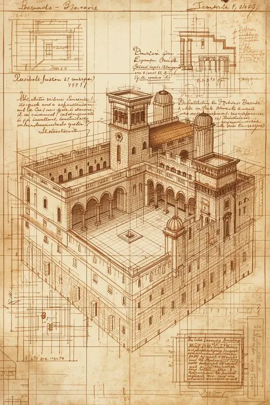 Leonardo Da Vinci Architectural Sketches