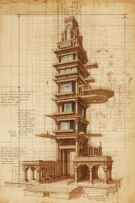 Leonardo Da Vinci Architectural Sketches