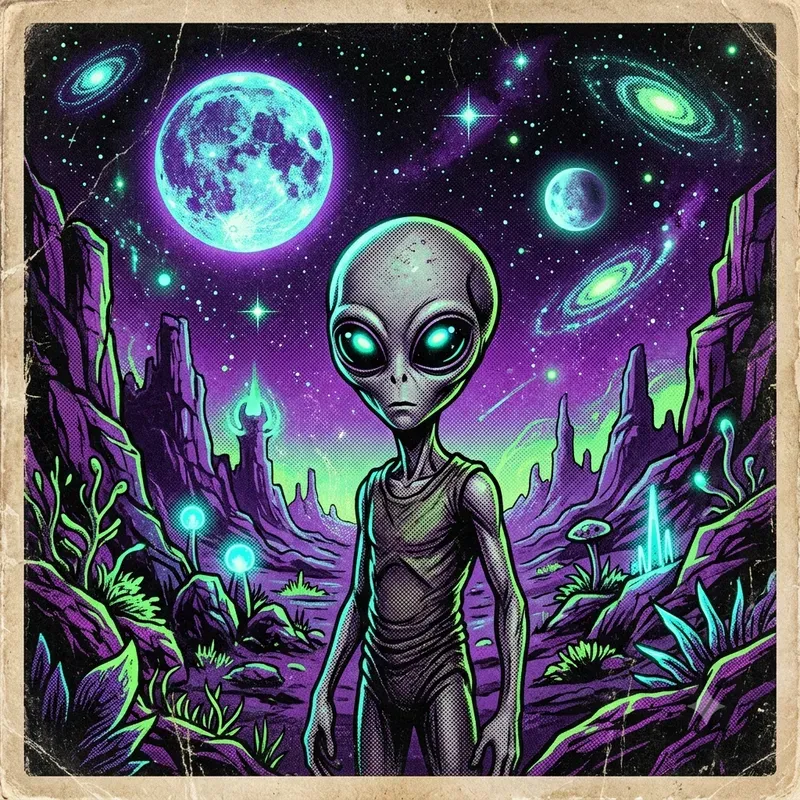 Retro Scifi Alien Art Generator