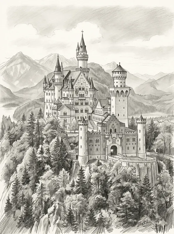 Vintage Landmark City Pencil Sketches