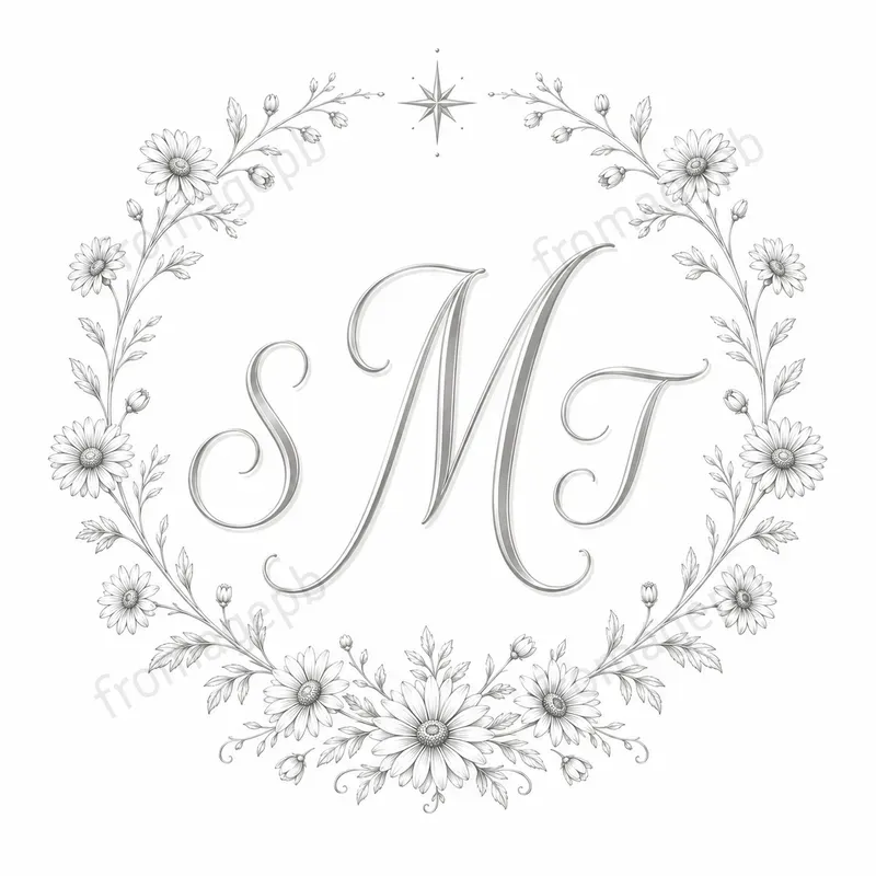 Custom Monogram Wreath Logo Designs