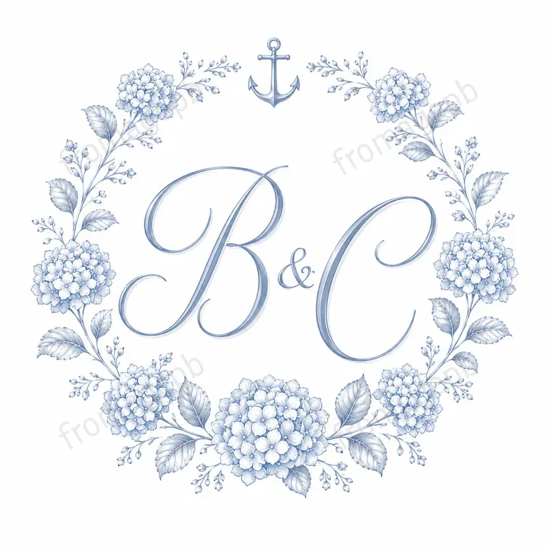Custom Monogram Wreath Logo Designs