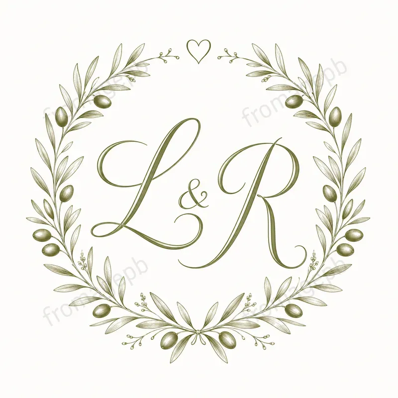 Custom Monogram Wreath Logo Designs