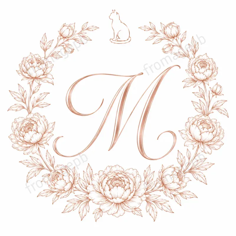 Custom Monogram Wreath Logo Designs