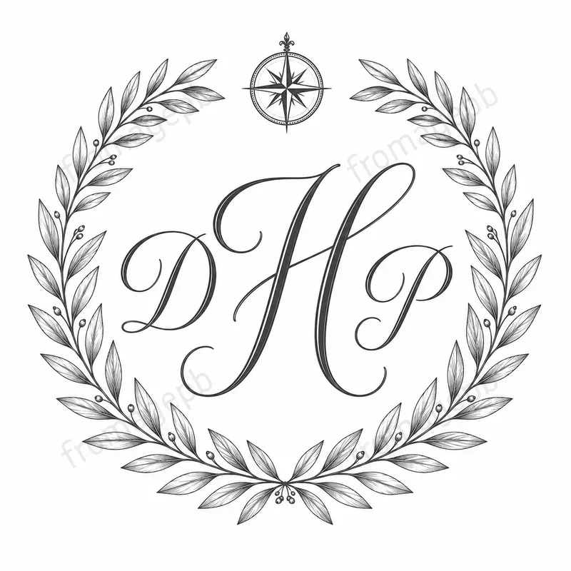 Custom Monogram Wreath Logo Designs