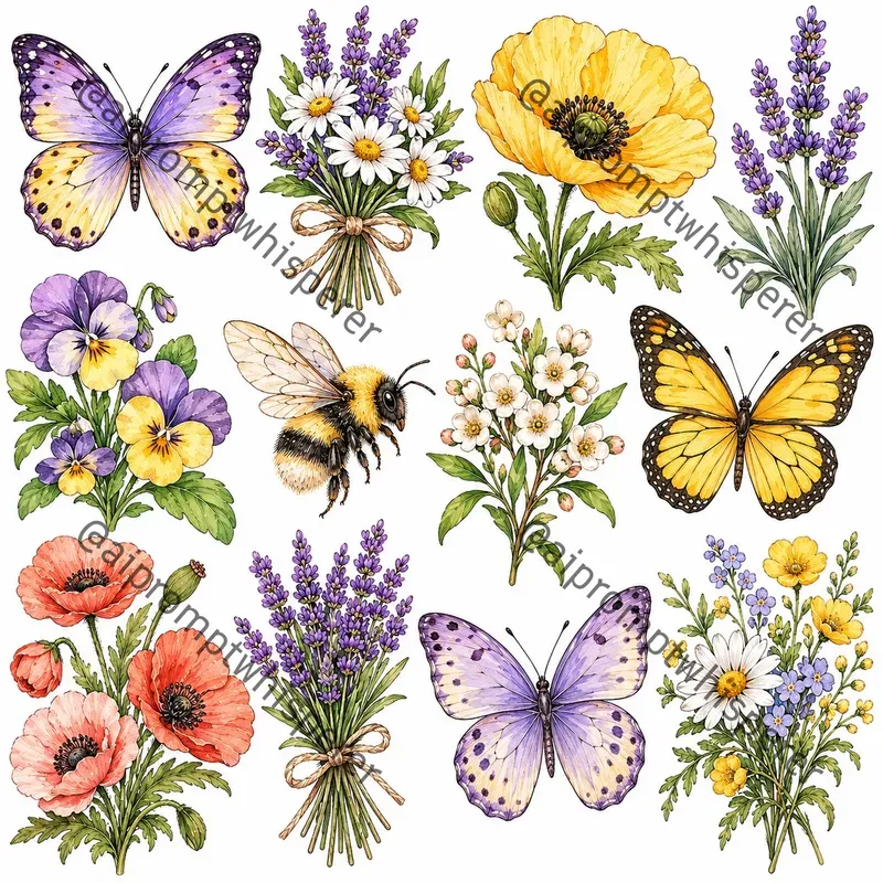 Watercolor Clipart Sheet Maker For Etsy