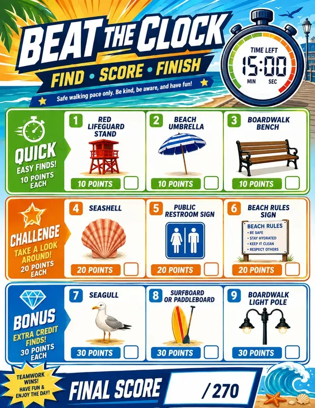 Timed Scavenger Hunt Challenge Generator