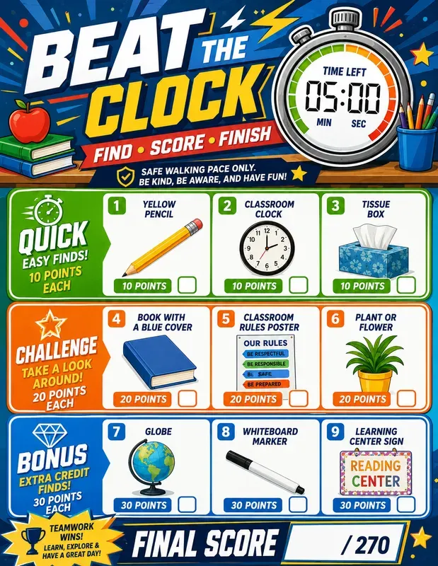 Timed Scavenger Hunt Challenge Generator
