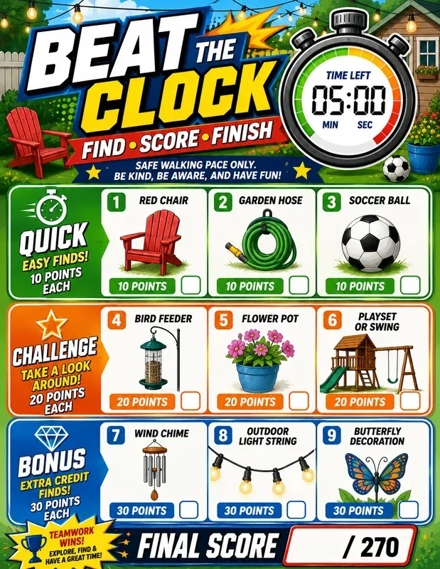 Timed Scavenger Hunt Challenge Generator