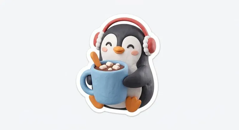 3D Cozy Clay Cute Animal Stickers