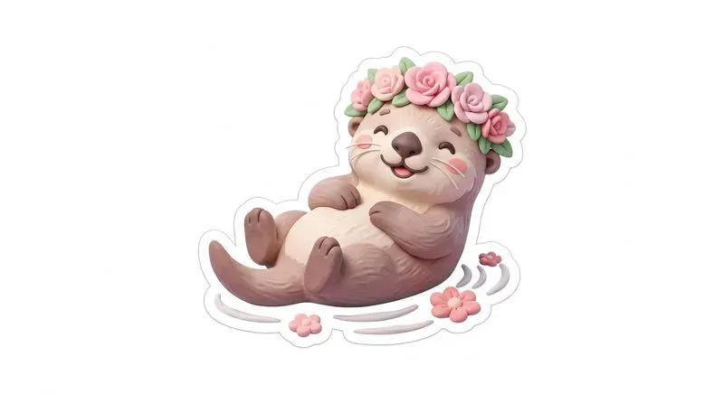 3D Cozy Clay Cute Animal Stickers
