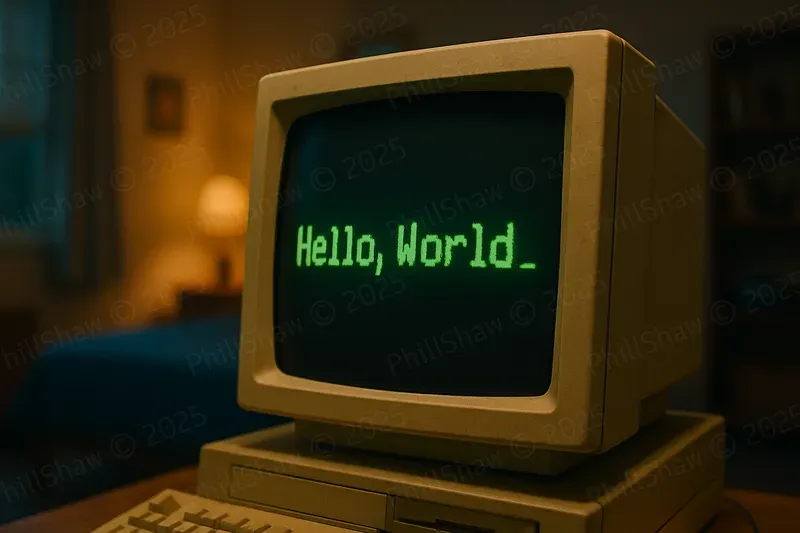 Vintage Crt Monitor Text Art