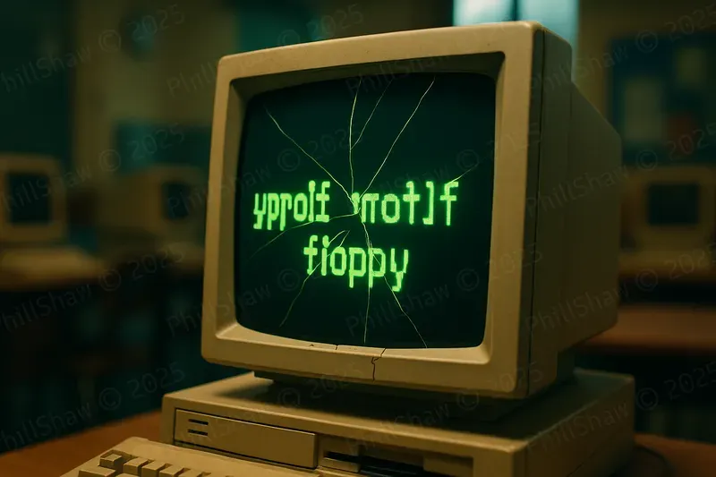 Vintage Crt Monitor Text Art