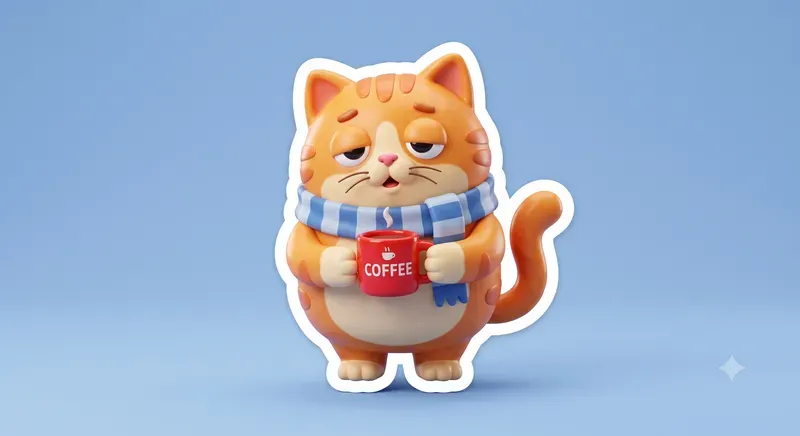 Cute 3D Clay Diecut Sticker Generator