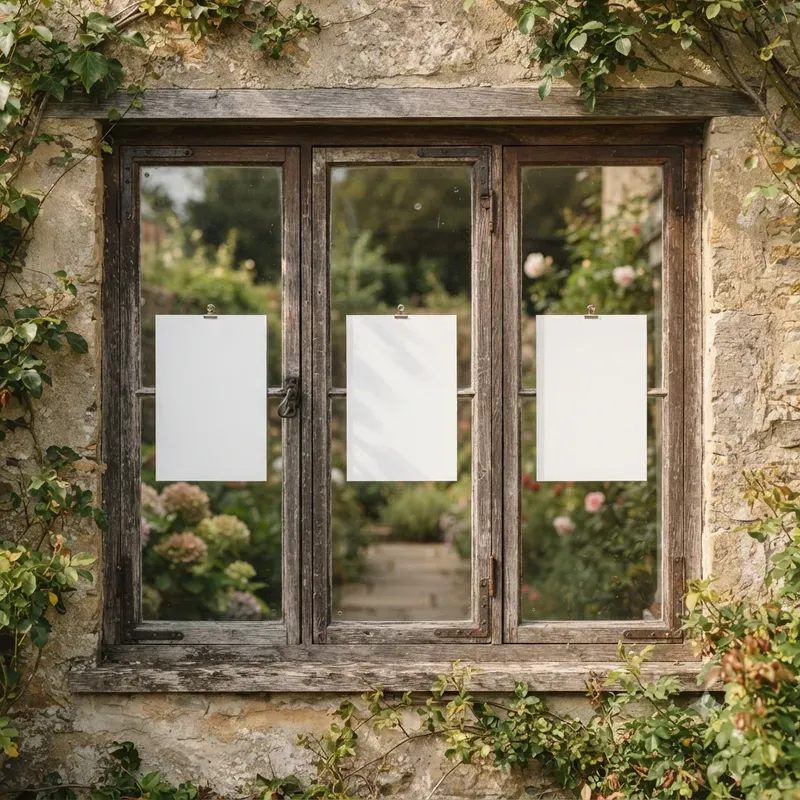 Cottage Window Poster Mockup Systems