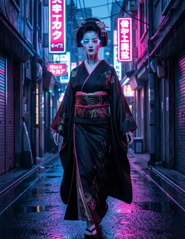 Neo Tokyo Cybernetic Geisha Portraits