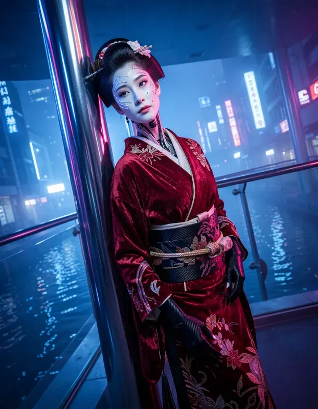 Neo Tokyo Cybernetic Geisha Portraits